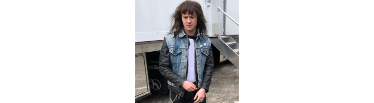 Joseph Quinn TV Series Stranger Things 2022 Eddie Munson Hellfire Club Denim Leather Hybrid Jacket – Blue & Black