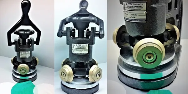 Laboratory technician using a vapor permeability tester on a 450 GSM heavyweight cotton textile sample.