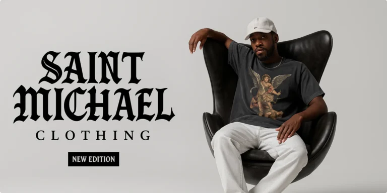 Shop Saint Michael Clothing for premium streetwear with bold graphics, vintage-inspired designs, and high-quality fabrics. Discover hoodies, shirts, and more.