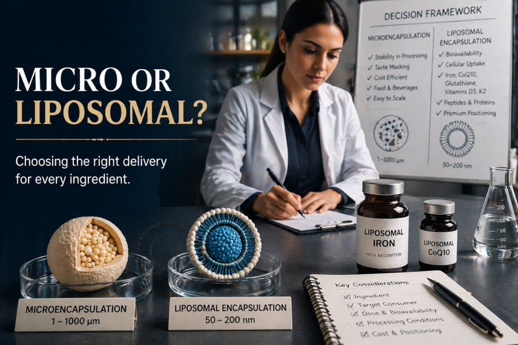 Microencapsulation vs. Liposomal Delivery: A Formulator's Decision Guide