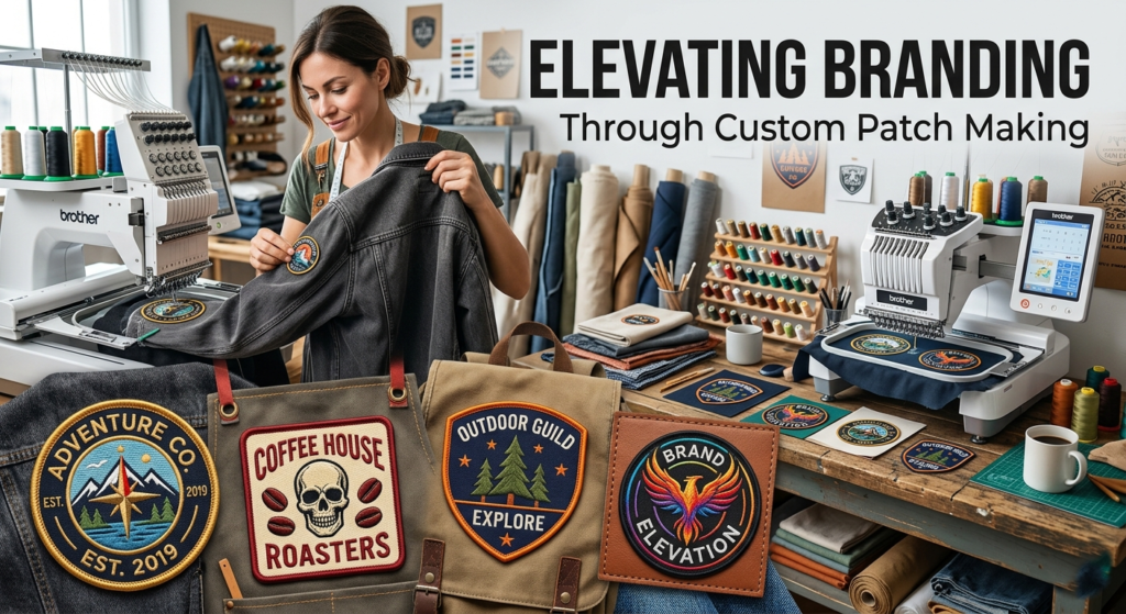 Custom patches on denim for brand elevation.