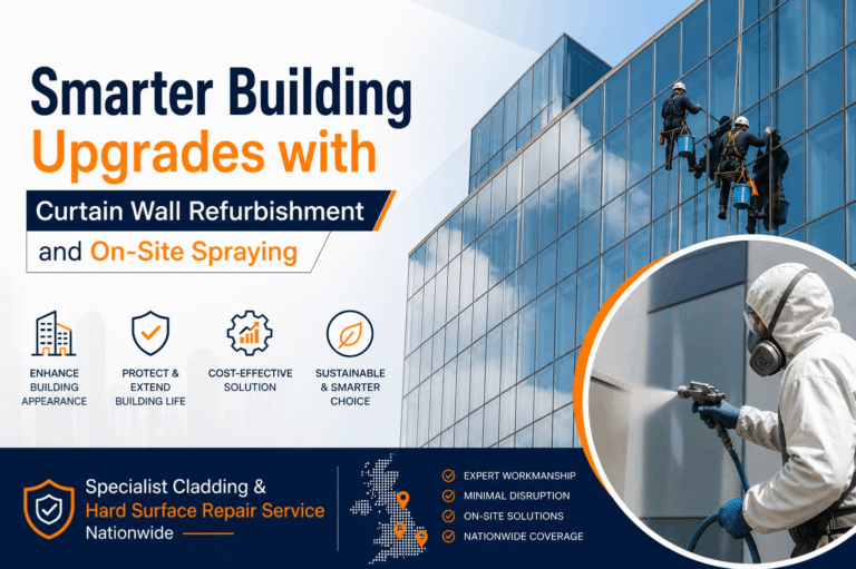 Smarter Building Upgrades with Curtain Wall Refurbishment and On-Site Spraying