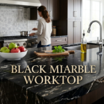 black marble worktop