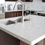 White granite worktops