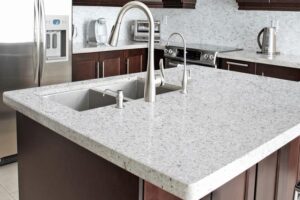 White granite worktops