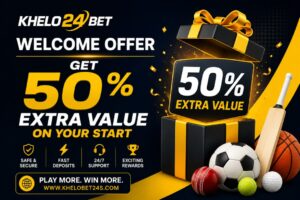 Get 50% extra value on your start with the Khelo24Bet Welcome Offer. Learn how it works and maximize your first deposit.