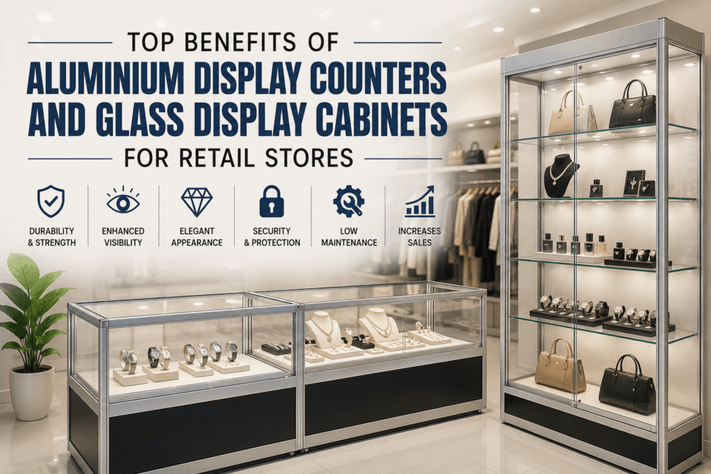 Top Benefits of Aluminium Display Counters and Glass Display Cabinets for Retail Stores