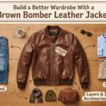 Brown Bomber Leather JacketBrown Bomber Leather Jacket