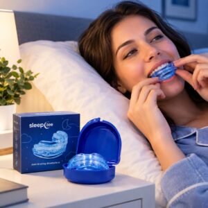SleepZee adjustable anti-snoring mouthpiece designed for a nighttime sleep routine