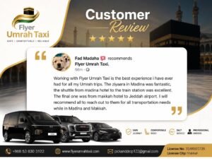 A family loading luggage into a large transport taxi for an affordable ride from Makkah to Jeddah."